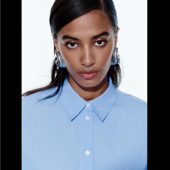 EMBROIDERED FLOWER POPLIN SHIRT - Picture 5 of 11